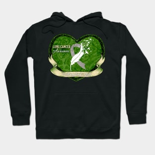 Lung Cancer Awareness Emerald Heart Edition Hoodie